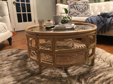 Load image into Gallery viewer, Glass topped Rattan & Cane Coffee Table Picnic Imports