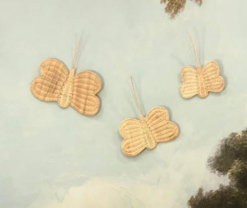 Woven Wicker Butterflies (Set of 3) Wall Decor Picnic Imports 