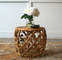 Load image into Gallery viewer, Hand Woven Peacock Ottoman
