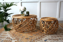 Load image into Gallery viewer, Hand Woven Peacock Ottoman
