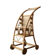 Load image into Gallery viewer, Rattan Hand Woven Doll Stroller
