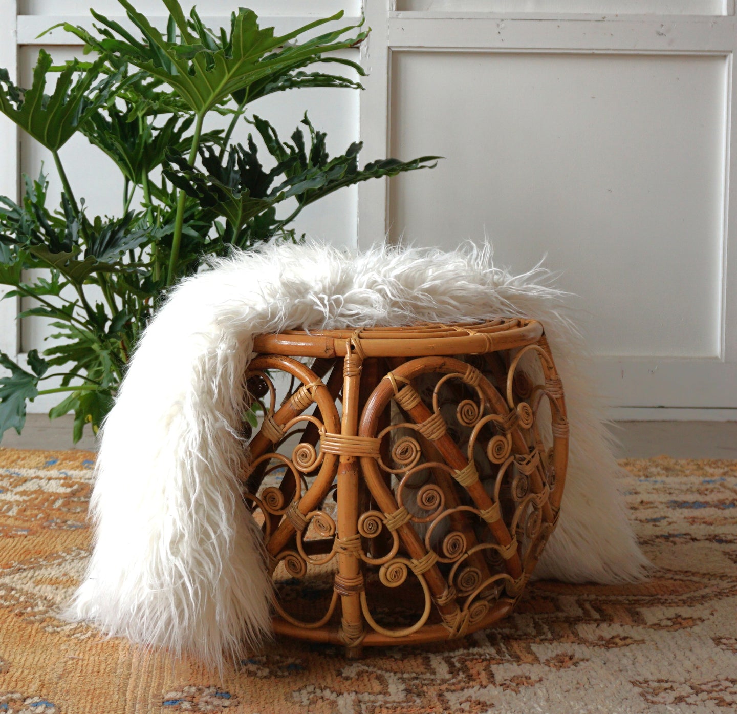 Hand Woven Peacock Ottoman