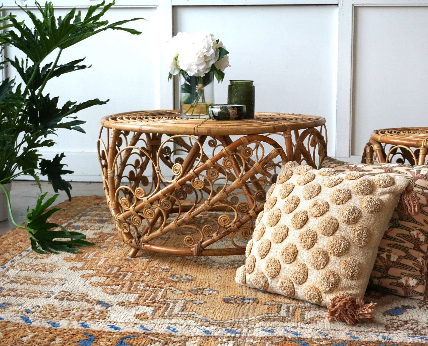 Hand Woven Peacock Coffee Table