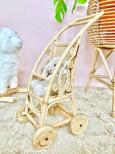 Rattan Baby Doll Stroller Kids Picnic Imports 