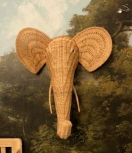 Woven Wicker Elephant Wall Decor Picnic Imports 